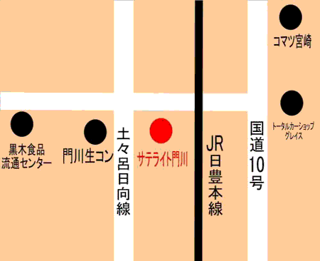 サテライト門川への地図