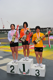 優勝　加瀬加奈子　2位　中村由香里　3位小林莉子
