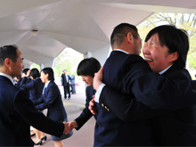 卒業生見送り